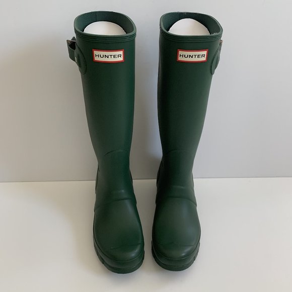 NIB Hunter Classic Green Tall Rubber Boots 38 7.5 - Picture 3 of 9